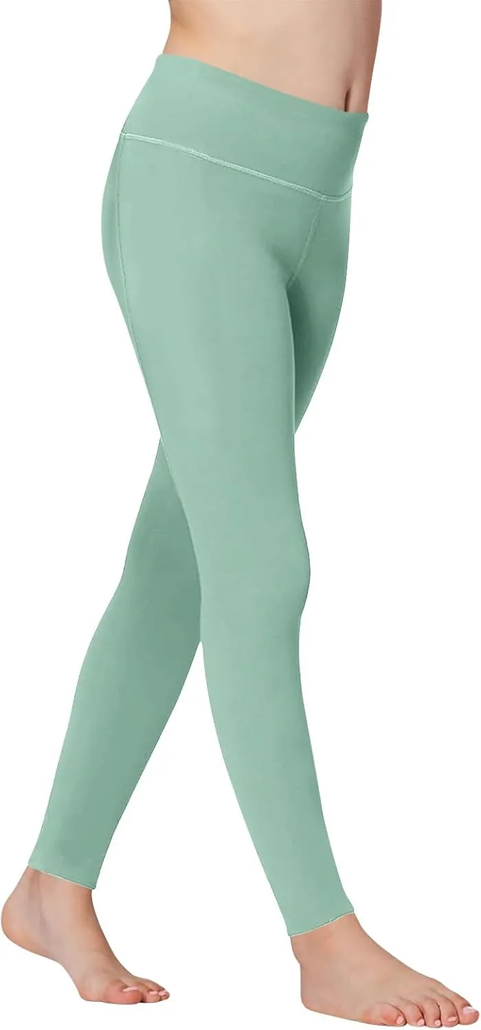 Girls' Leggings Solid Colour Girls Athletic Leggings High Waisted Tight Pants Stretch Comfort Bottom Yoga Trousers