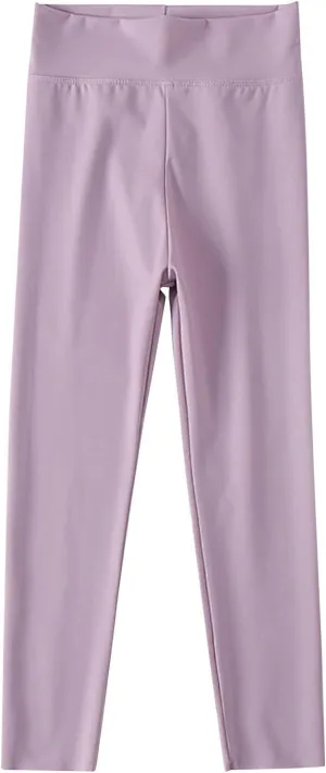 Girls' Leggings Solid Colour Girls Athletic Leggings High Waisted Tight Pants Stretch Comfort Bottom Yoga Trousers
