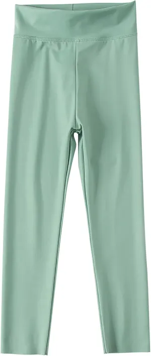 Girls' Leggings Solid Colour Girls Athletic Leggings High Waisted Tight Pants Stretch Comfort Bottom Yoga Trousers