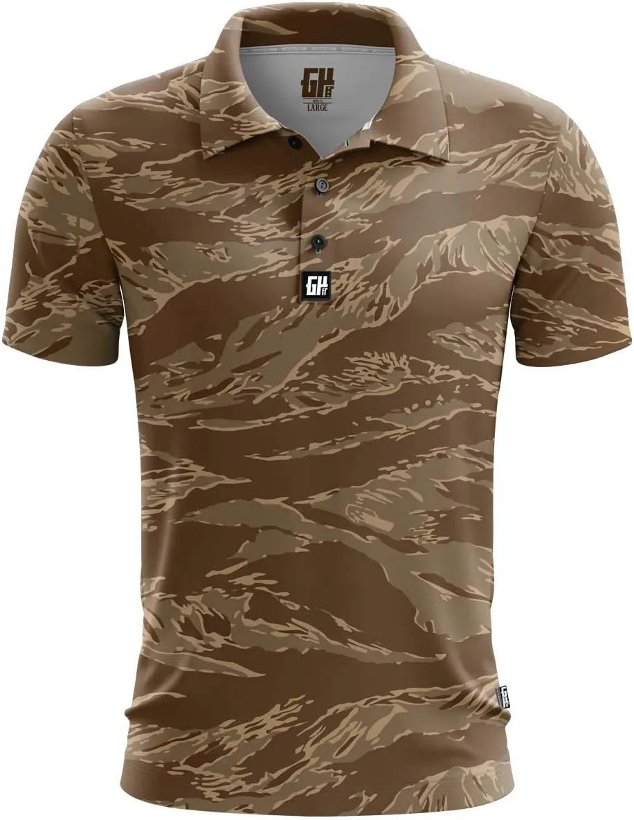Greater Half Camo Golf Polos | Camouflage Polo | Moisture Wicking | Super Streach