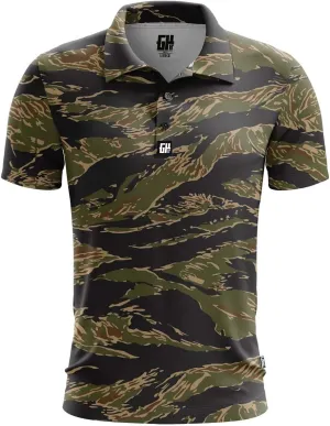 Greater Half Camo Golf Polos | Camouflage Polo | Moisture Wicking | Super Streach