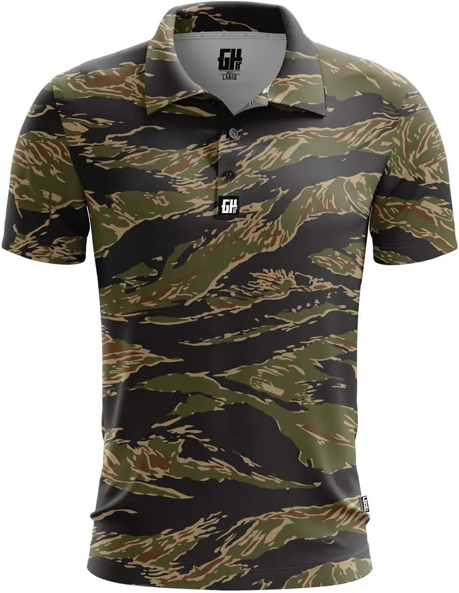 Greater Half Camo Golf Polos | Camouflage Polo | Moisture Wicking | Super Streach
