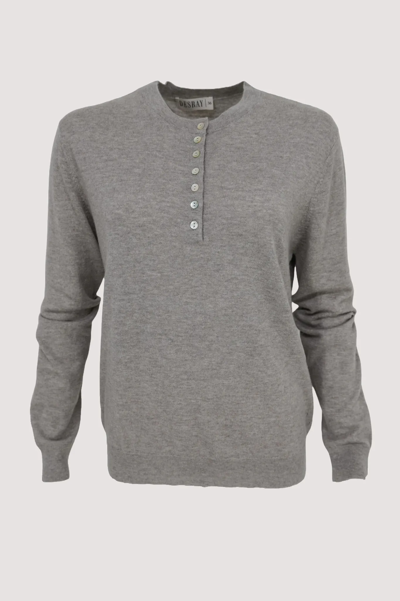 Grey Melange Grandpa Pullover