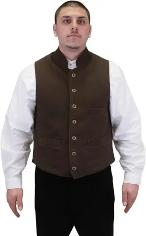 Historical Emporium Men's Commander Cotton Casual Work Vest, Victorian Old West Edwardian Waistcoat