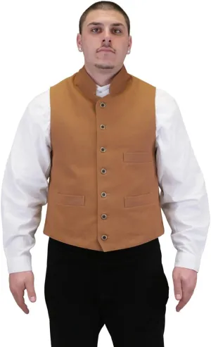 Historical Emporium Men's Commander Cotton Casual Work Vest, Victorian Old West Edwardian Waistcoat