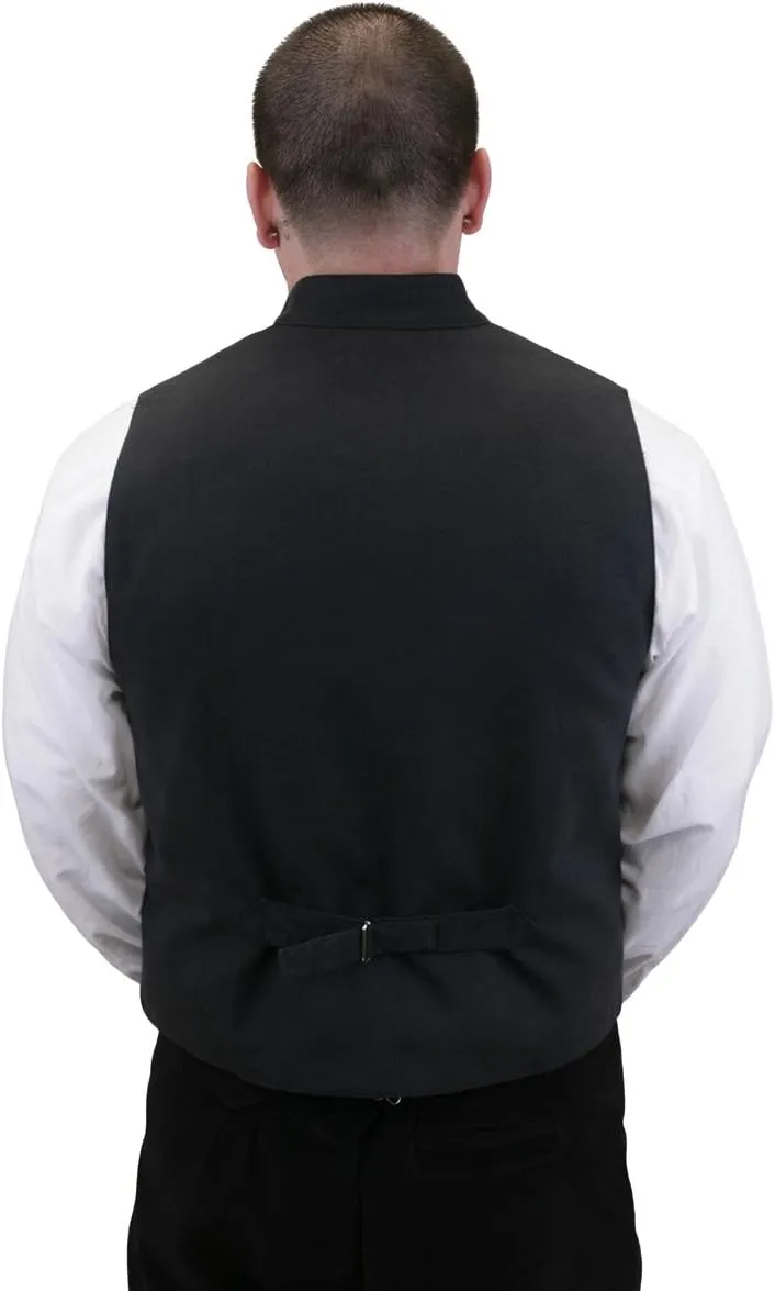 Historical Emporium Men's Commander Cotton Casual Work Vest, Victorian Old West Edwardian Waistcoat
