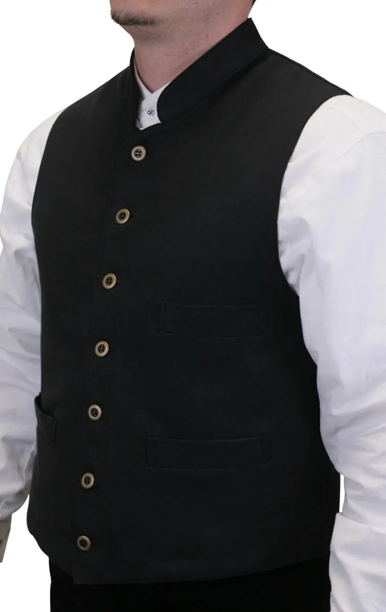 Historical Emporium Men's Commander Cotton Casual Work Vest, Victorian Old West Edwardian Waistcoat