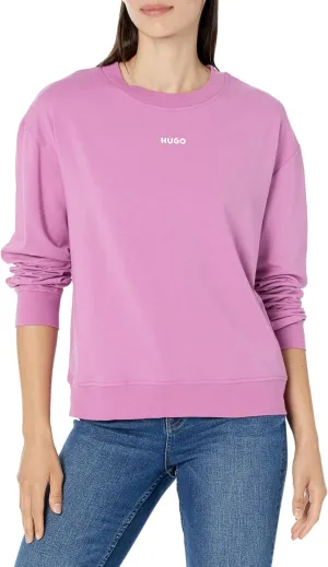 HUGO Men's Center Logo Relaxed Fit Jersey Sweatshirt