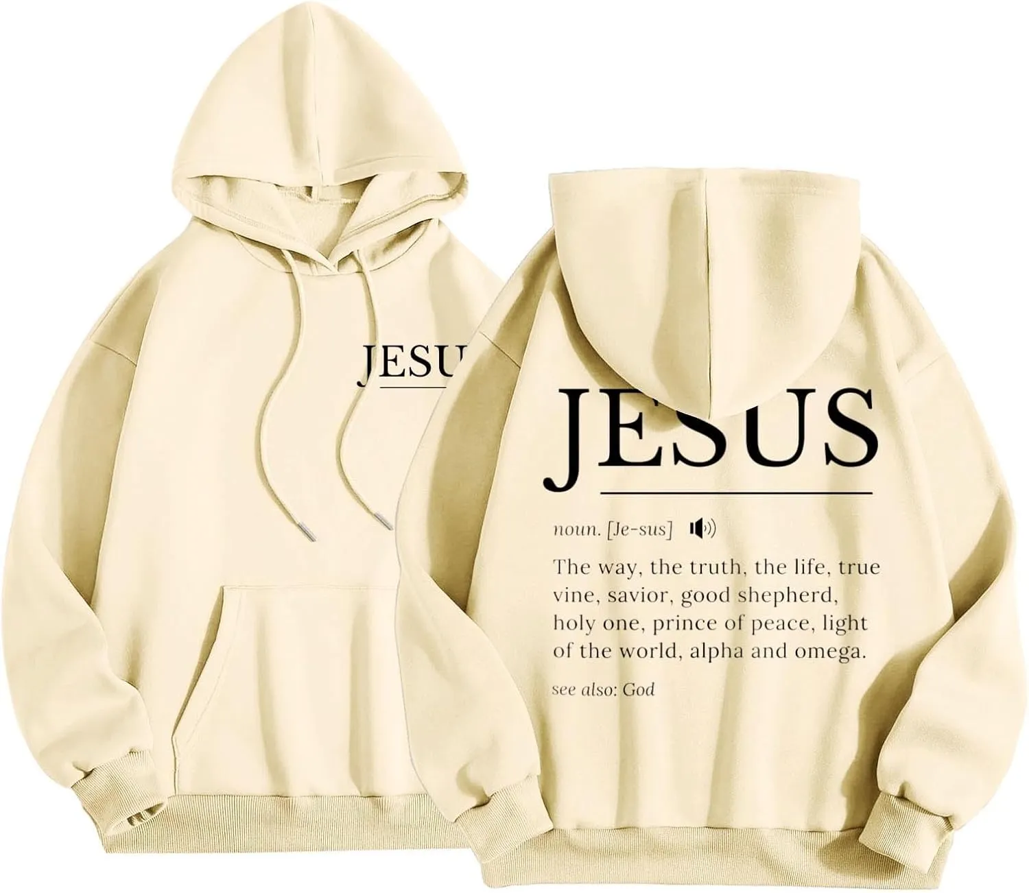 Jesus Hoodies for Women Teen Girls Oversized Christian Bible Verse Y2K Hooded Long Sleeve Christian Hoodie