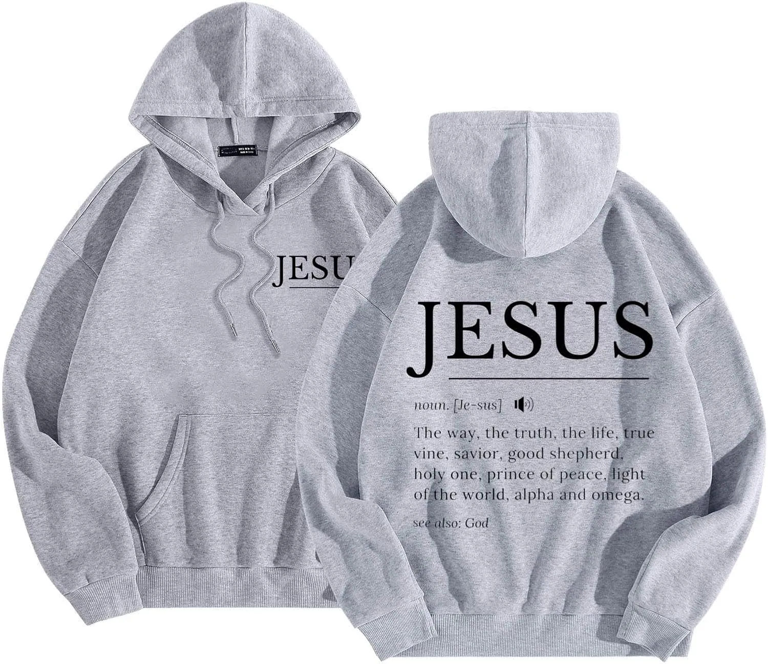Jesus Hoodies for Women Teen Girls Oversized Christian Bible Verse Y2K Hooded Long Sleeve Christian Hoodie