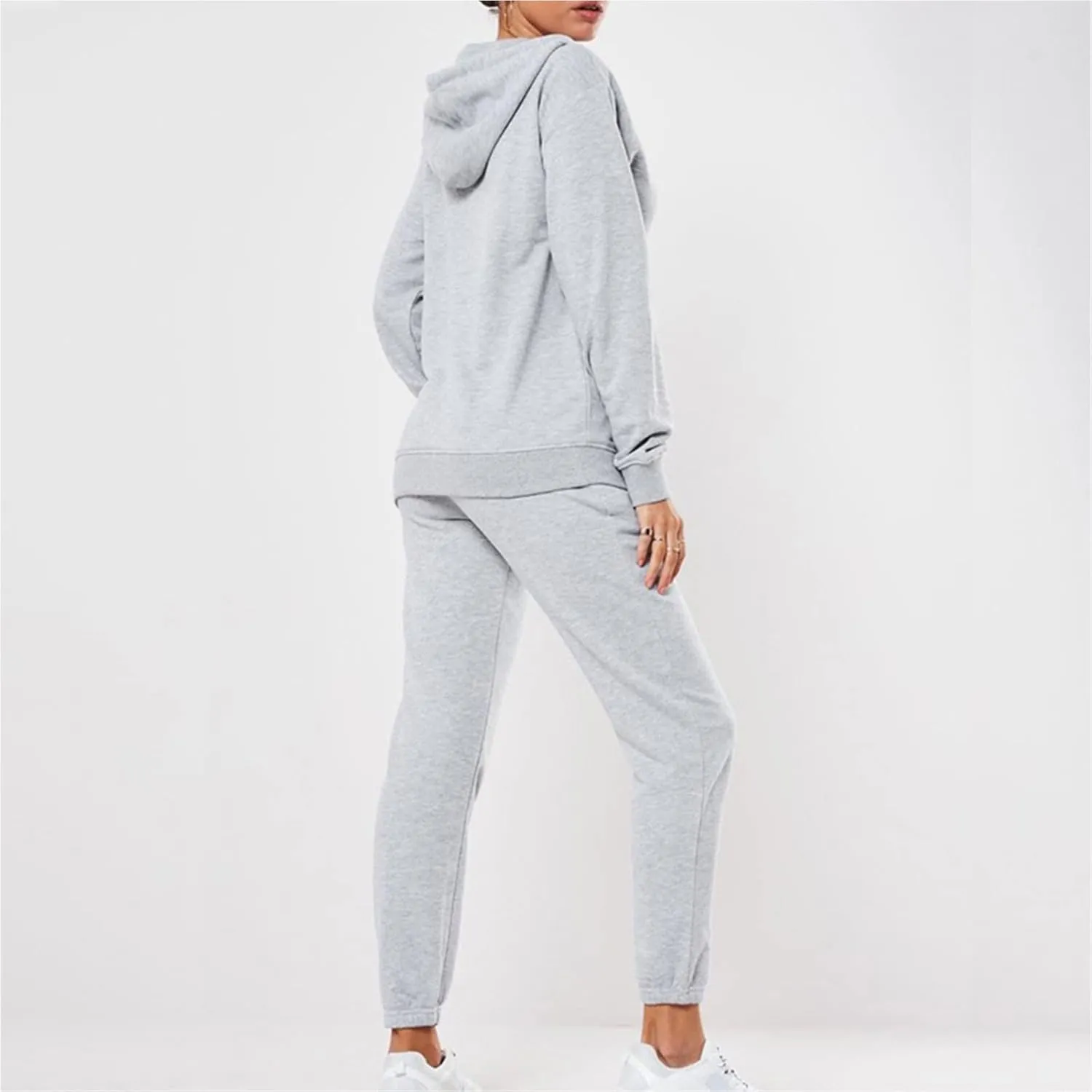 JIHUILAI Two Piece Tracksuit For Women Long Sleeve Stripe Zipper Jacket With Sweatpants Jogger Hoodie Sweatsuit Workout Set