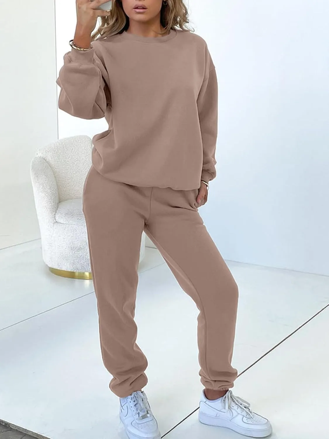 KANSOON Sweatsuits for Women Set 2 Piece Jogging Suit Long Sleeve Pullover Sweatshirts Sweatpants Tracksuit Casual Outfits