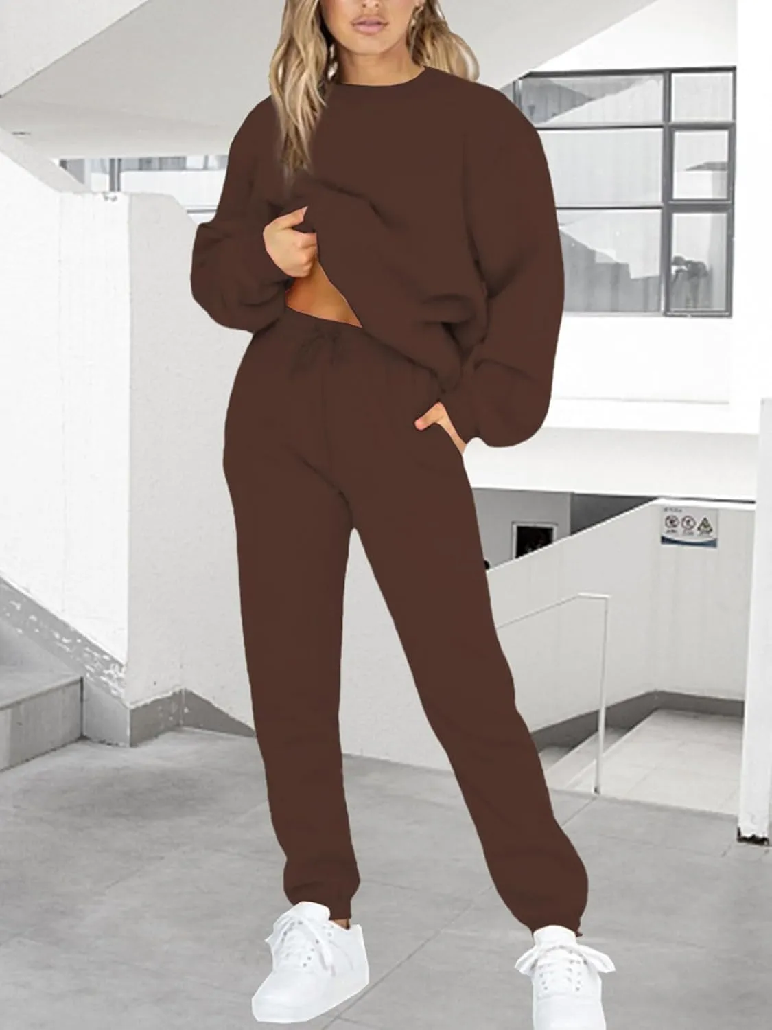 KANSOON Sweatsuits for Women Set 2 Piece Jogging Suit Long Sleeve Pullover Sweatshirts Sweatpants Tracksuit Casual Outfits