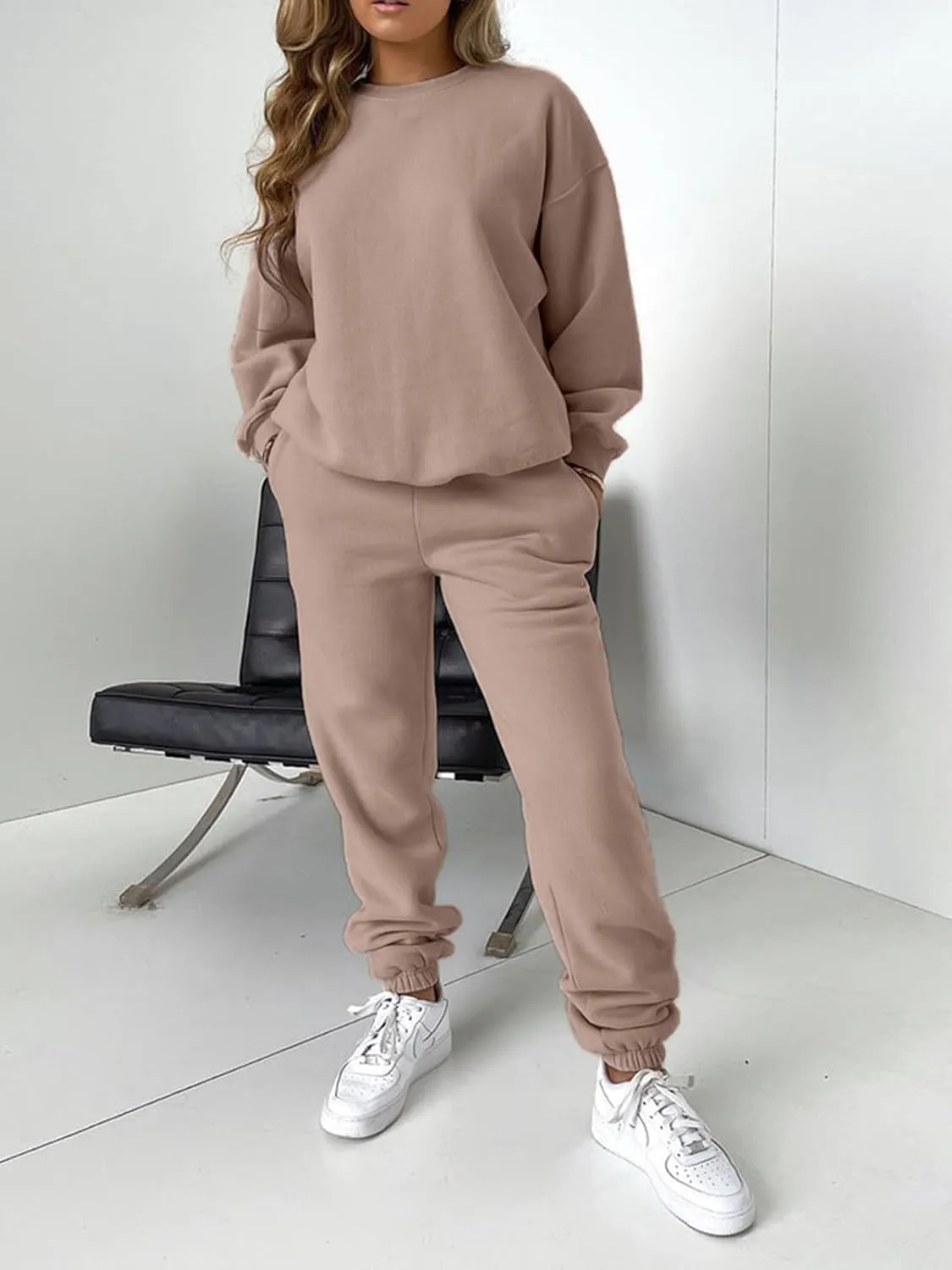 KANSOON Sweatsuits for Women Set 2 Piece Jogging Suit Long Sleeve Pullover Sweatshirts Sweatpants Tracksuit Casual Outfits