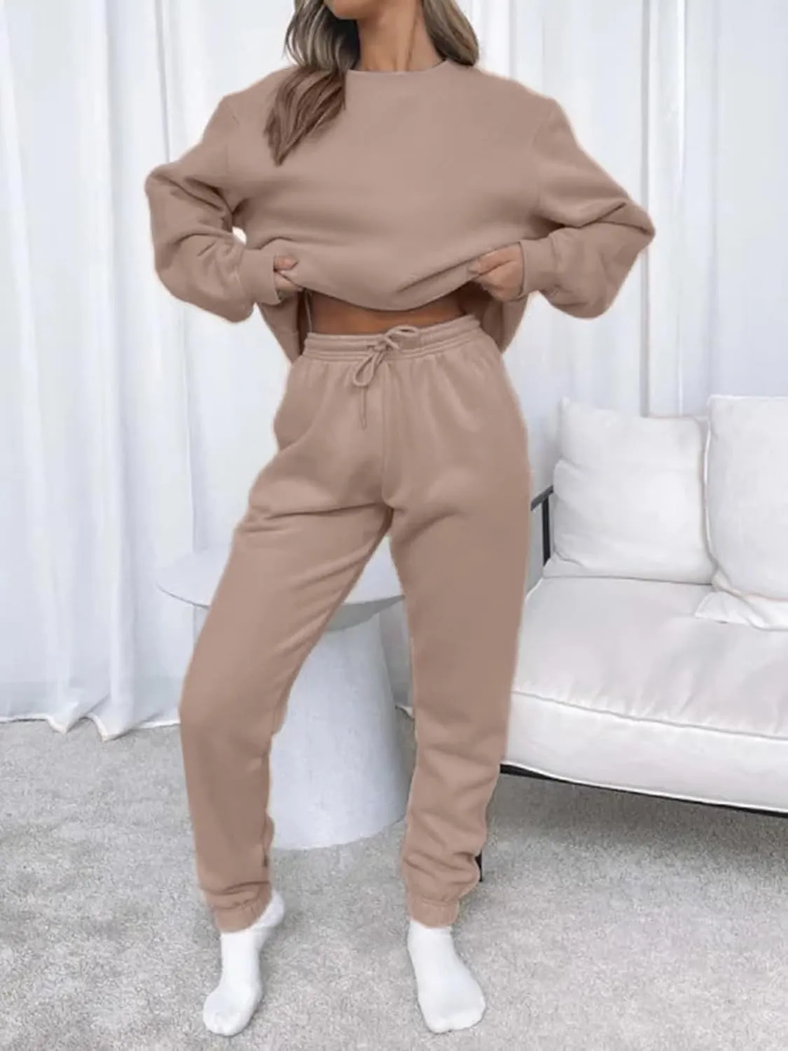 KANSOON Sweatsuits for Women Set 2 Piece Jogging Suit Long Sleeve Pullover Sweatshirts Sweatpants Tracksuit Casual Outfits