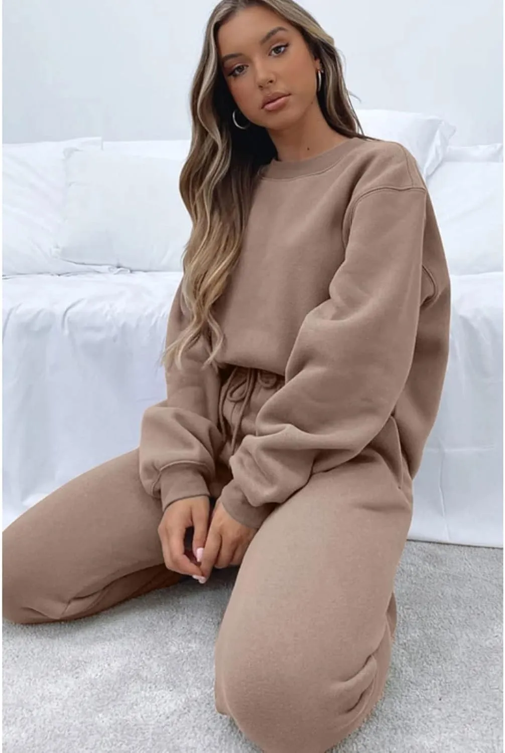 KANSOON Sweatsuits for Women Set 2 Piece Jogging Suit Long Sleeve Pullover Sweatshirts Sweatpants Tracksuit Casual Outfits