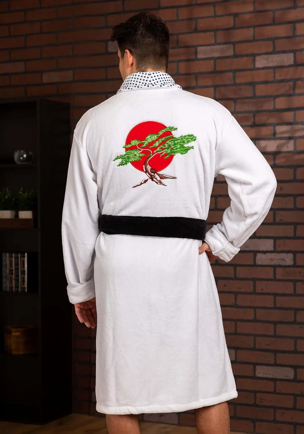 Karate Kid Daniel San Bathrobe Costume - Robe with Embroidered Design & Functional Pockets