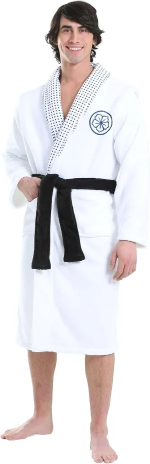 Karate Kid Daniel San Bathrobe Costume - Robe with Embroidered Design & Functional Pockets