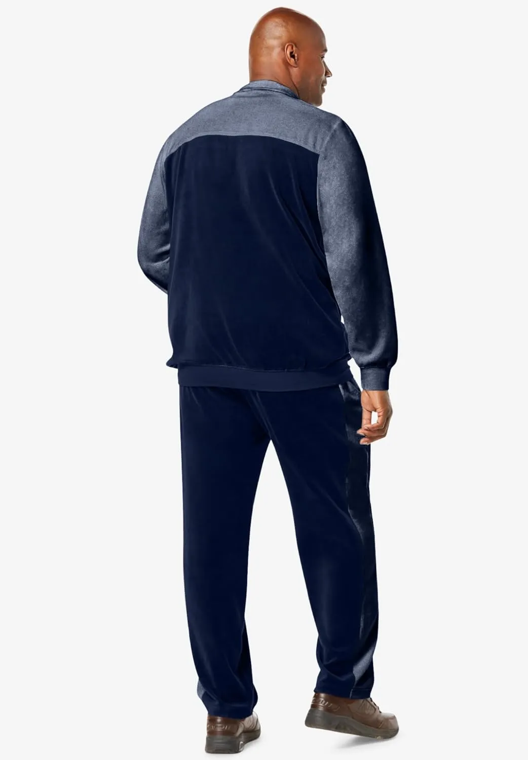 KingSize Men's Big & Tall Colorblock Velour Tracksuit