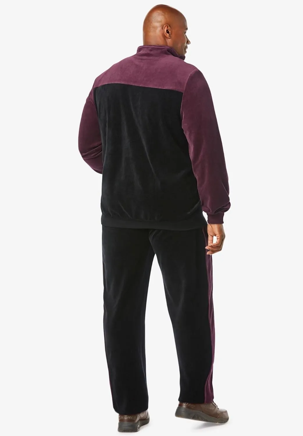 KingSize Men's Big & Tall Colorblock Velour Tracksuit
