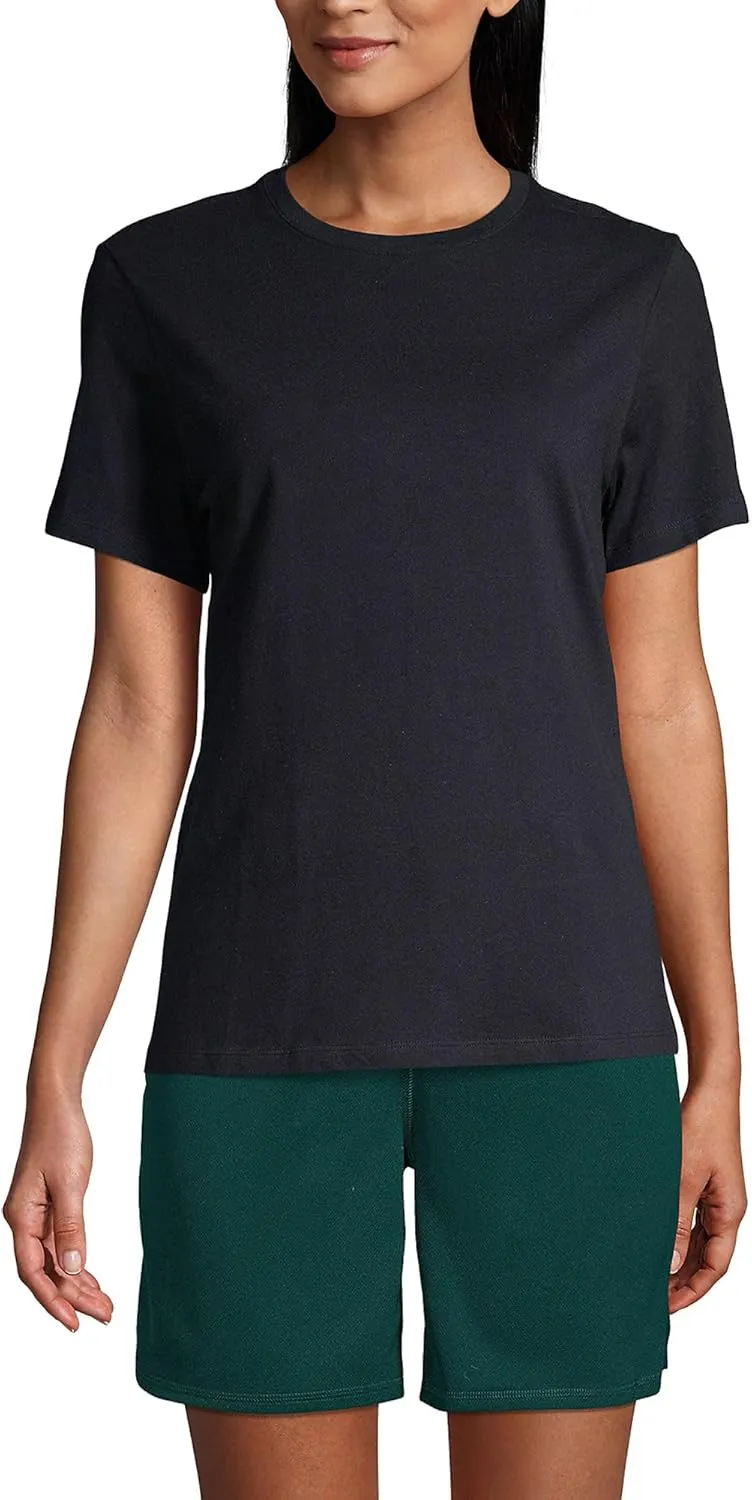 Lands' End School Uniform Women's Short Sleeve Feminine Fit Essential T-Shirt