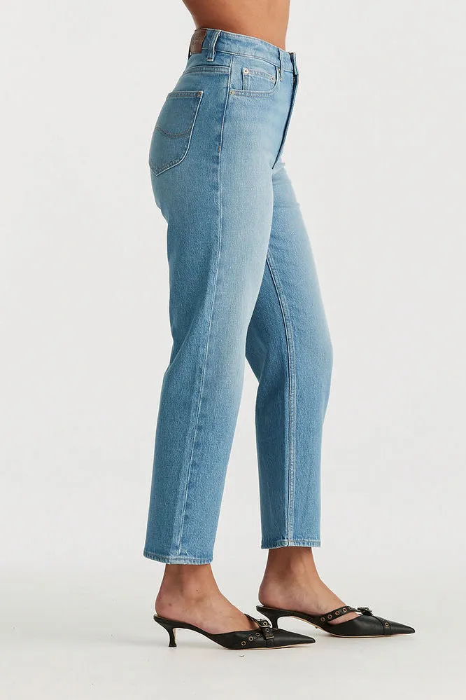 LEE DENIM HIGH STRAIGHT CROP DENIM JEAN - BLUE ENVY