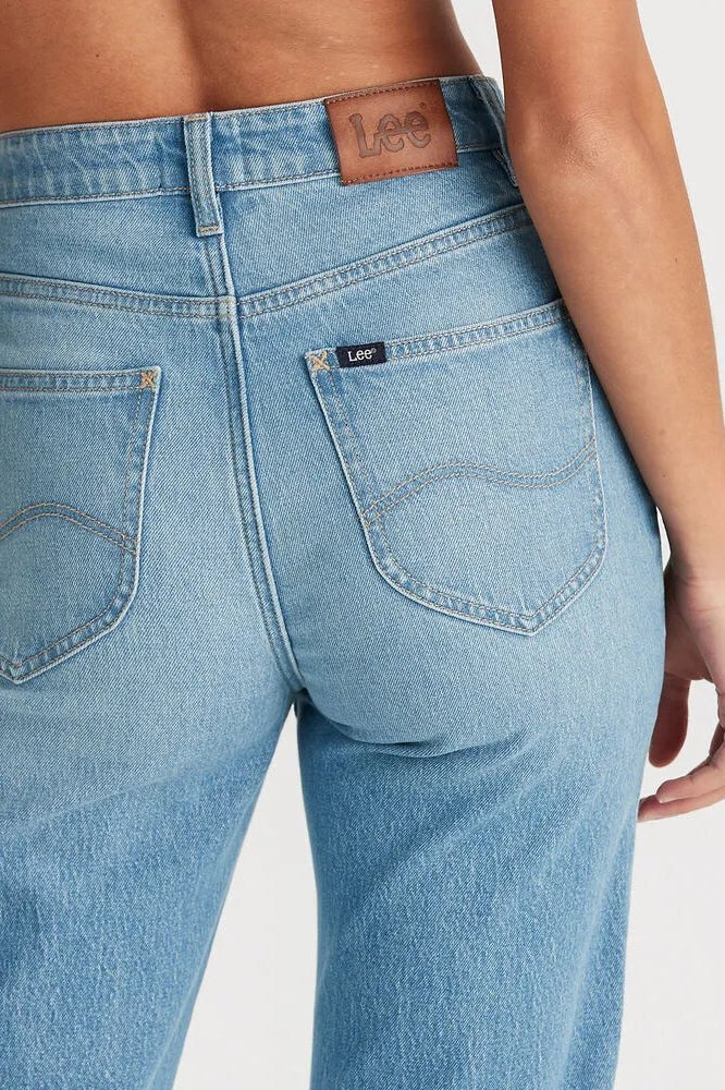 LEE DENIM HIGH STRAIGHT CROP DENIM JEAN - BLUE ENVY
