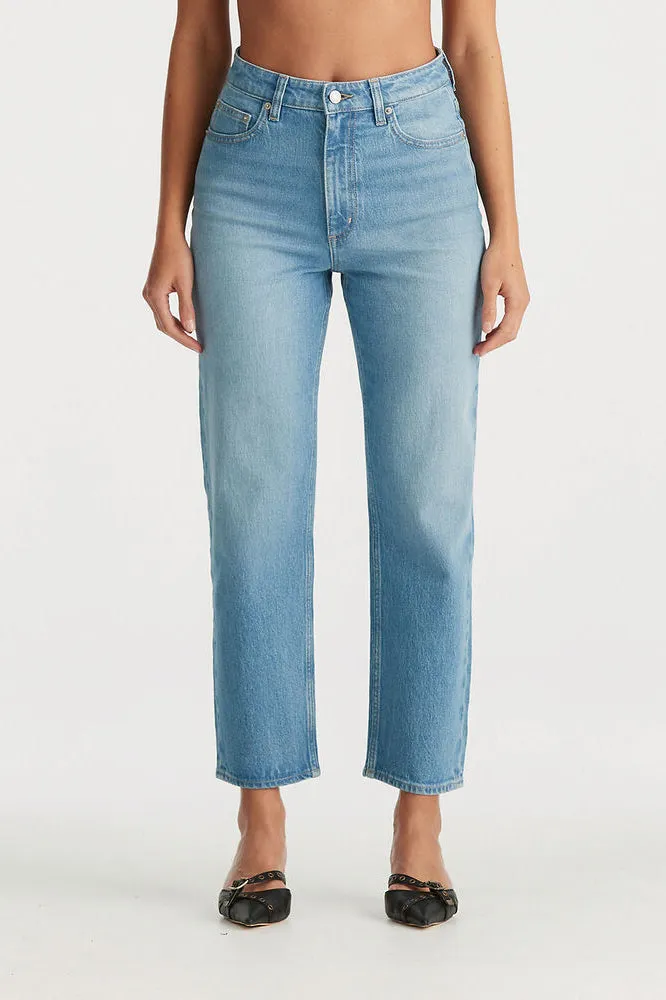 LEE DENIM HIGH STRAIGHT CROP DENIM JEAN - BLUE ENVY