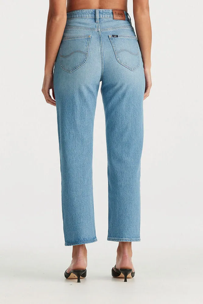 LEE DENIM HIGH STRAIGHT CROP DENIM JEAN - BLUE ENVY