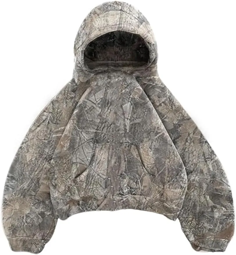 Leopard Print Hoodies for Women Oversized Camo Hoodie Cheetah Hoodie Pullover Tops Y2k Graphic Hoodie with Pocket