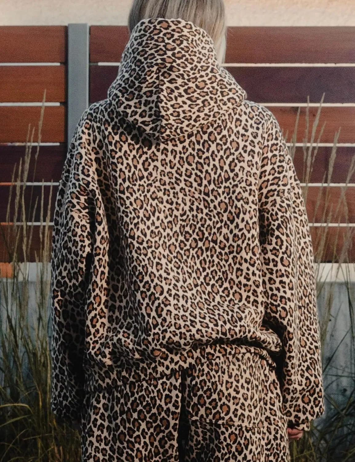 Leopard Print Hoodies for Women Oversized Cheetah Printed Hooded Pullover 2000s Y2K Hoodie Sweatshirt 90s Streetwear