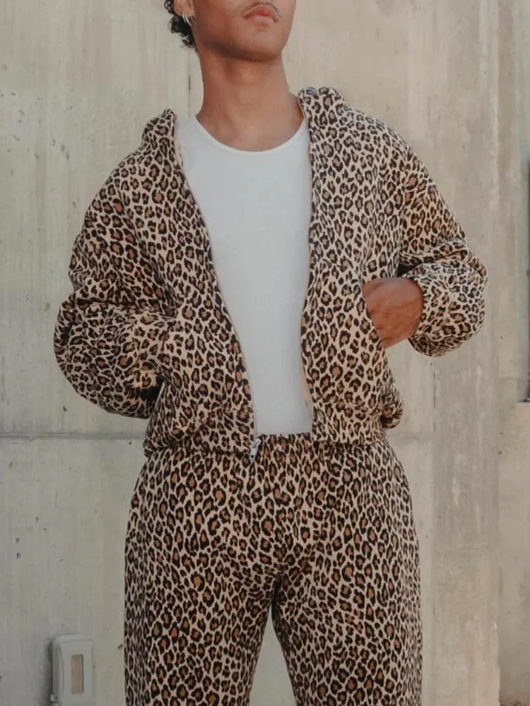 Leopard Print Oversized Camo Hoodie for Women - Cheetah Pullover Tops Y2k Graphic Hoodie With Pocket