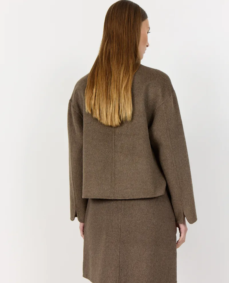 Levete Room Owa Brown Boiled Wool Coat