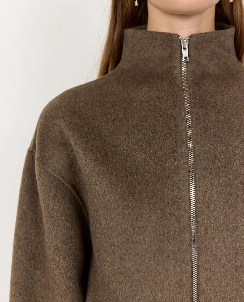 Levete Room Owa Brown Boiled Wool Coat