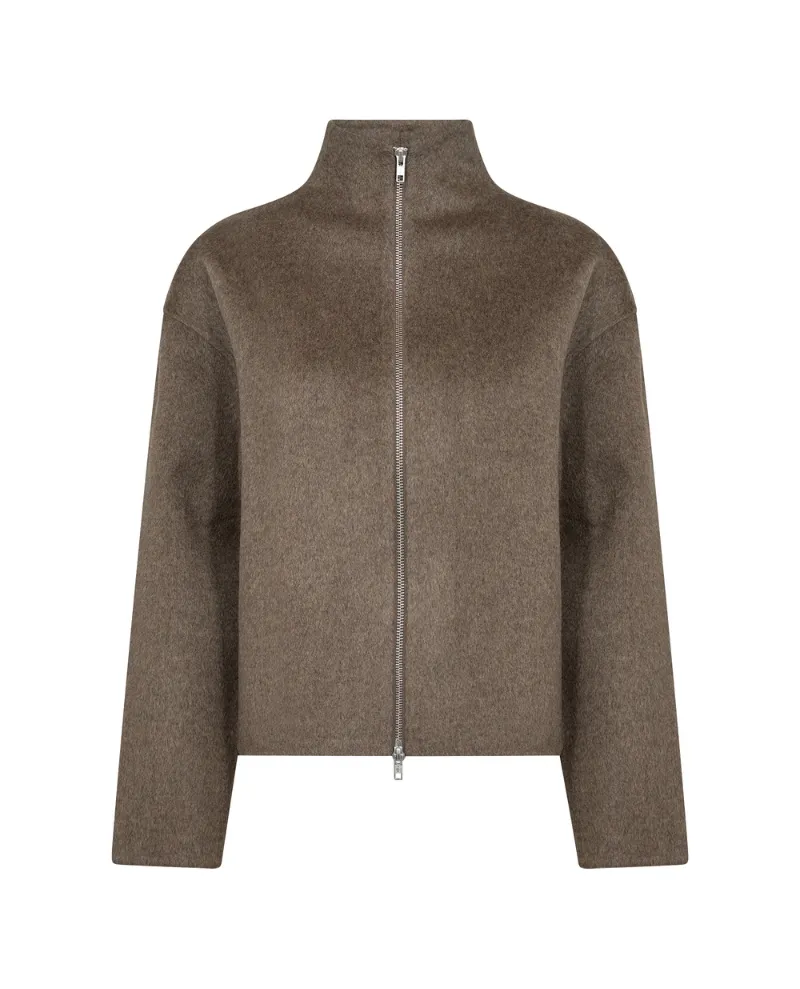 Levete Room Owa Brown Boiled Wool Coat
