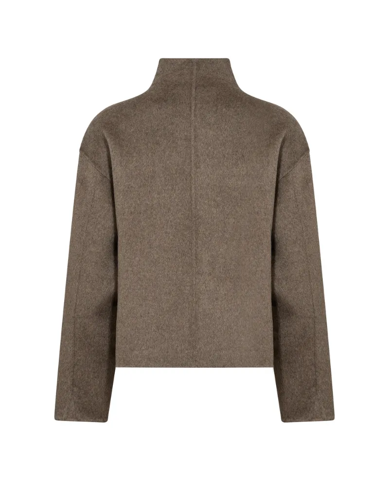 Levete Room Owa Brown Boiled Wool Coat