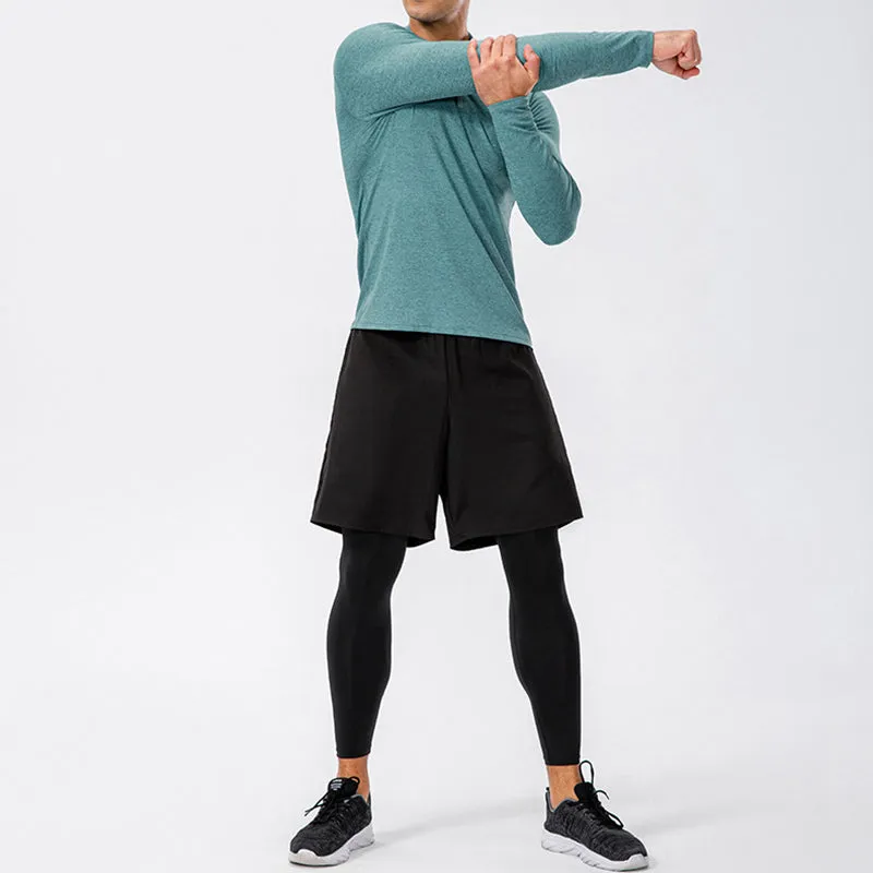 Men's Active Slim-fit Quarter Zip Long Sleeve Outdoor Athletic Performance Pullover