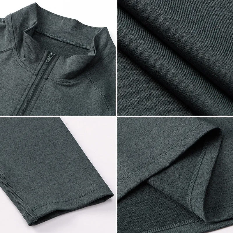 Men's Active Slim-fit Quarter Zip Long Sleeve Outdoor Athletic Performance Pullover