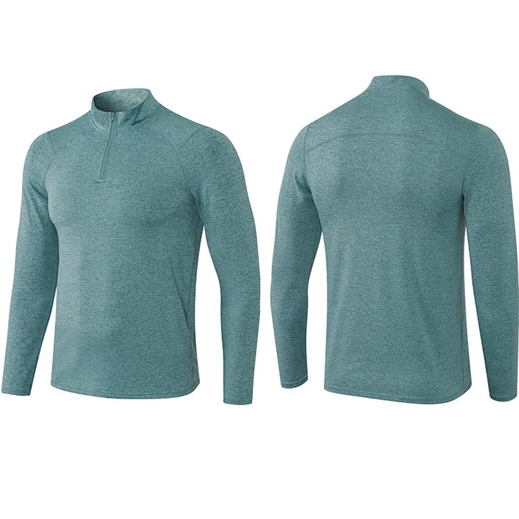 Men's Active Slim-fit Quarter Zip Long Sleeve Outdoor Athletic Performance Pullover
