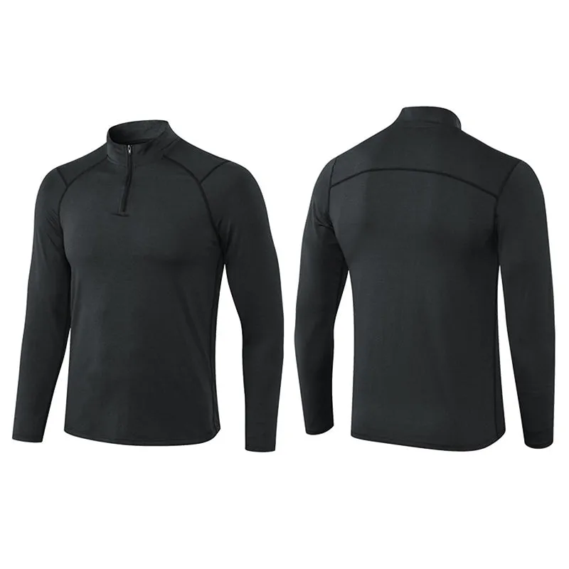 Men's Active Slim-fit Quarter Zip Long Sleeve Outdoor Athletic Performance Pullover