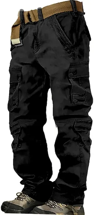 Men's Cargo Pants Pocket Mid-Waist Men's Sweatpants Casual Camouflage Men's Pants Men's Twill Relaxed Fit Cargo Pant
