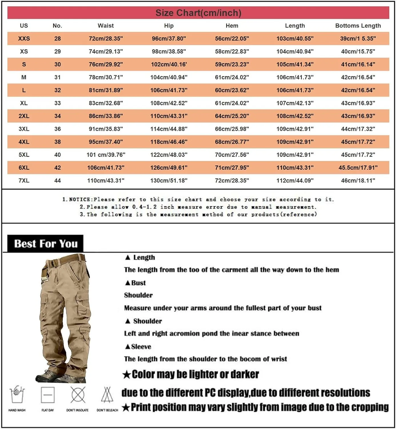Men's Cargo Pants Pocket Mid-Waist Men's Sweatpants Casual Camouflage Men's Pants Men's Twill Relaxed Fit Cargo Pant
