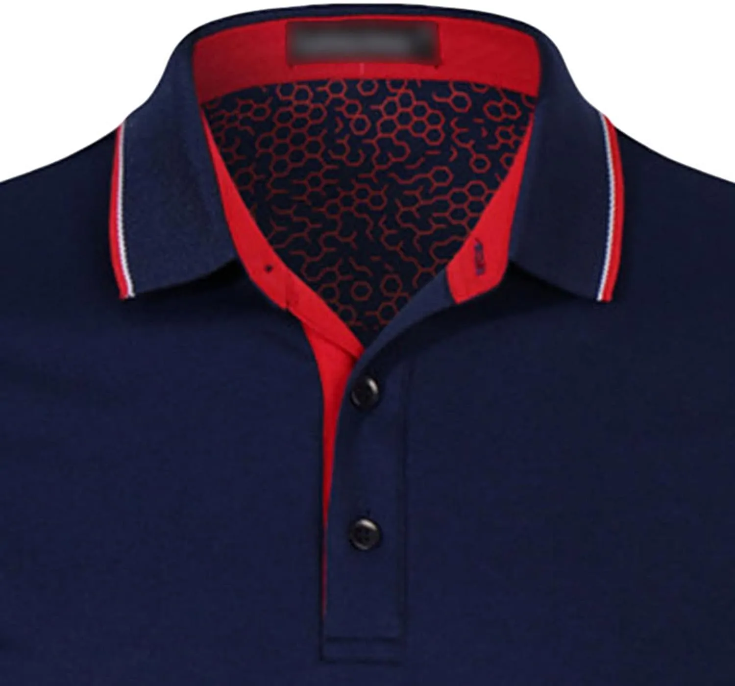 Men's Classic Fit Dual Tipped Collar Polo Shirt Cotton Blend Golf Tops Moisture Wicking Performance Short Sleeve