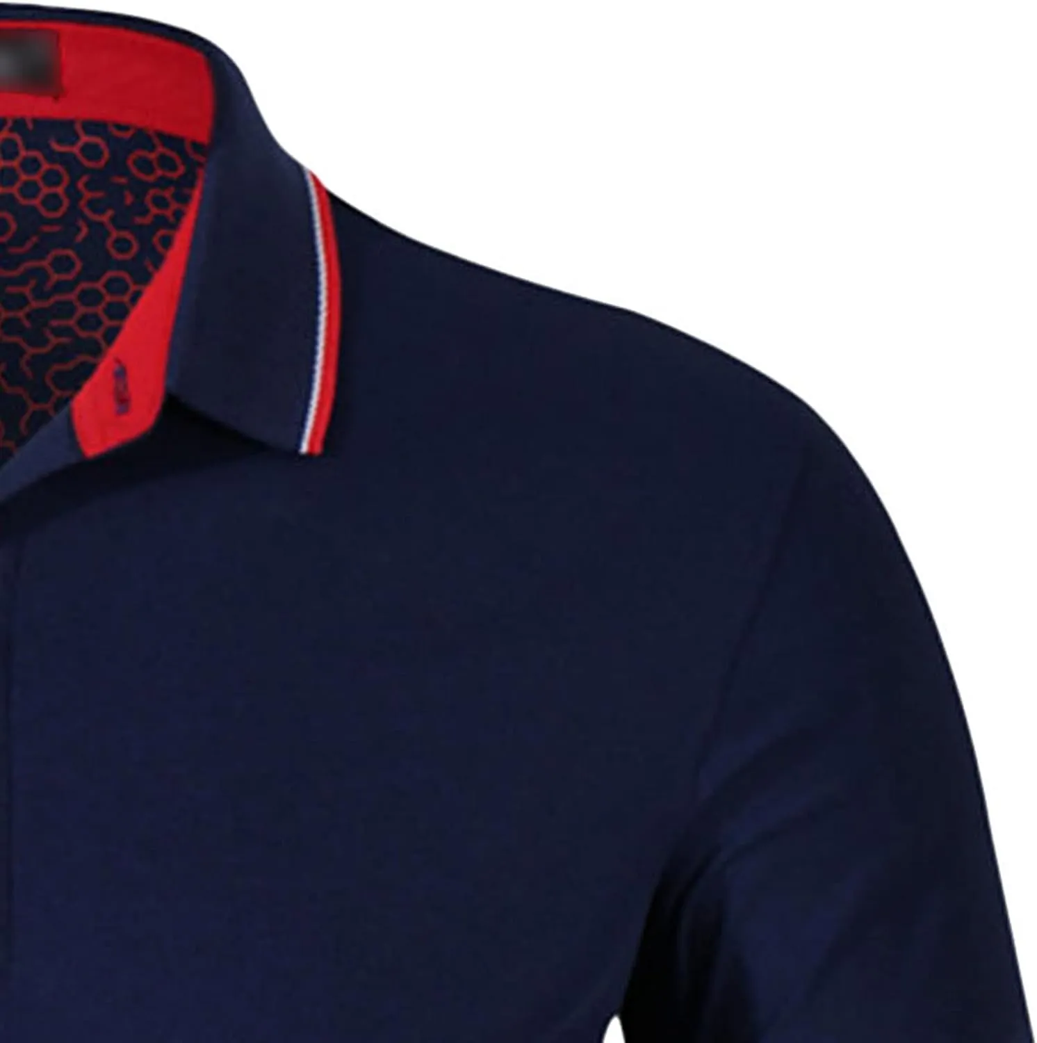 Men's Classic Fit Dual Tipped Collar Polo Shirt Cotton Blend Golf Tops Moisture Wicking Performance Short Sleeve