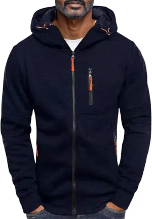Mens Hoodies Pullover Oversized Long Sleeve Full Zip up Hooded Sweatshirt Drawstring Casual Jacket Sweater Fall