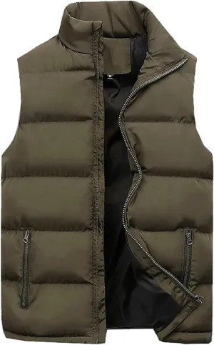 Men's Outdoor Casual Stand Collar Vest Men Women Autumn And Winter Fashion Casual Solid Warm Winter Sleeveless Jacket