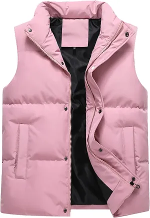 Men's Outdoor Casual Stand Collar Vest Men Women Autumn And Winter Fashion Casual Solid Warm Winter Sleeveless Jacket