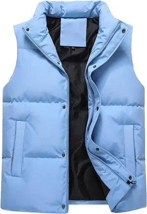 Men's Outdoor Casual Stand Collar Vest Men Women Autumn And Winter Fashion Casual Solid Warm Winter Sleeveless Jacket