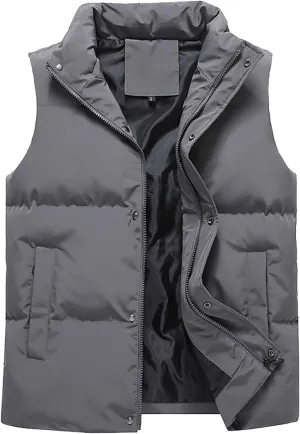 Men's Outdoor Casual Stand Collar Vest Men Women Autumn And Winter Fashion Casual Solid Warm Winter Sleeveless Jacket