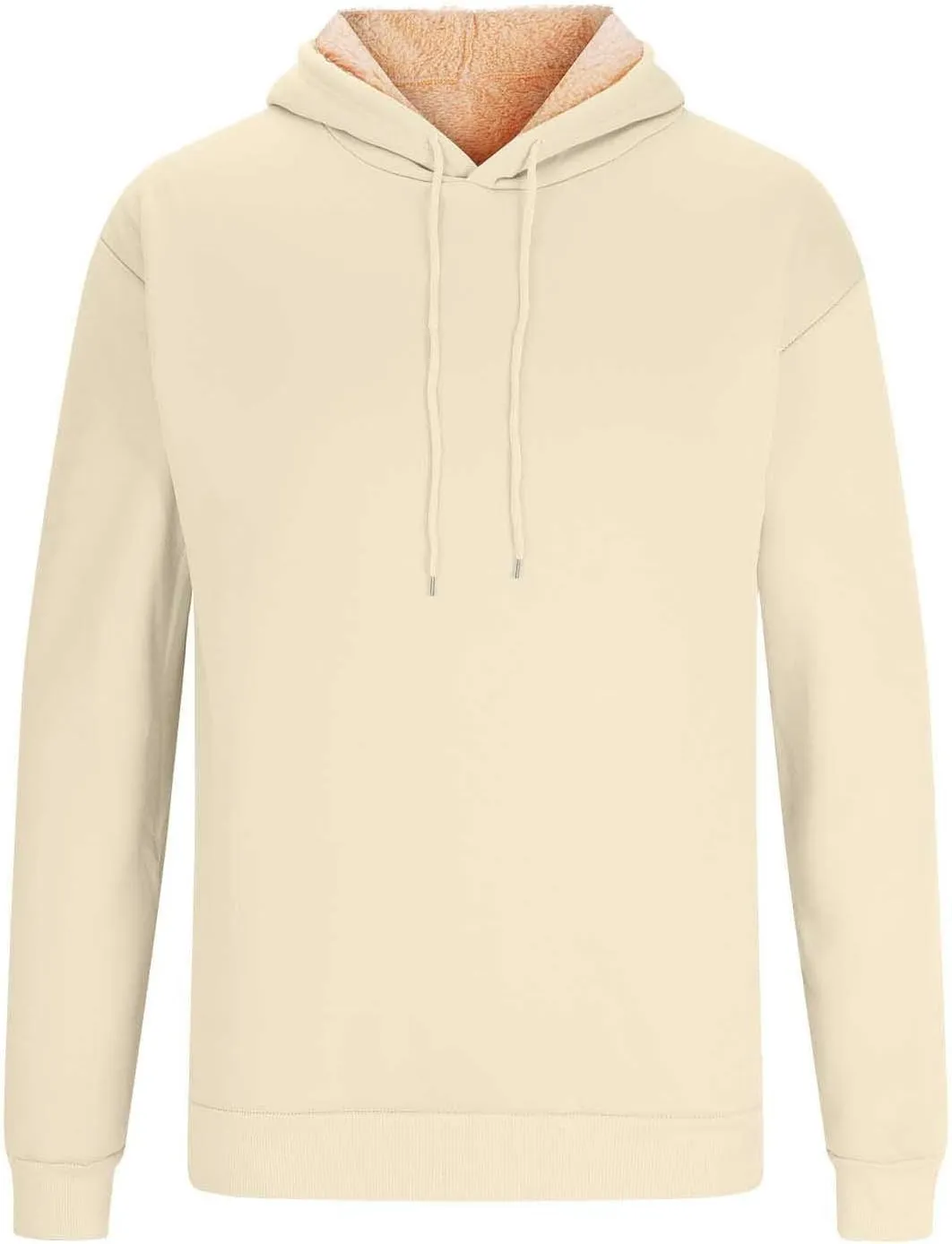 Men's Pullover Hoodie Thick Sherpa Lined Sweatshirt with Kangaroo Pocket Warm Fleece Hoodies for Winter 2025